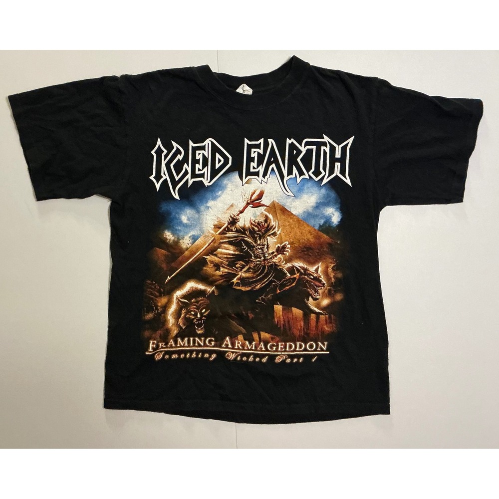 VTG Iced Earth Framing Armageddon Something Wicked Part 1 T-Shirt Mens M Fits‎ S